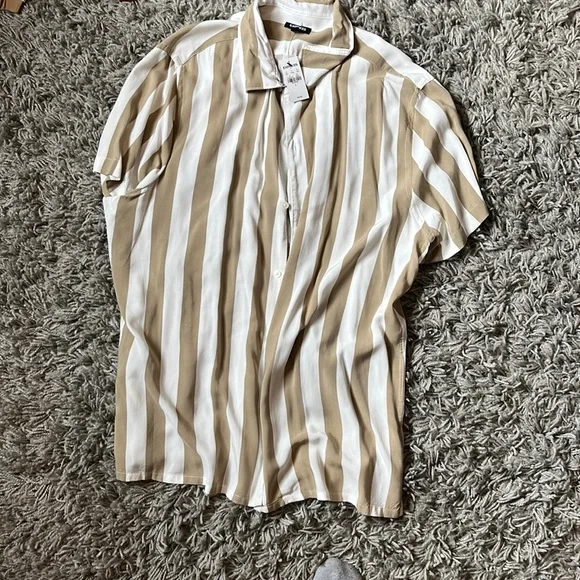 express white dress shirt Express Slim Striped Stretch Cotton 1Mx Dress Shirt White Men's XS